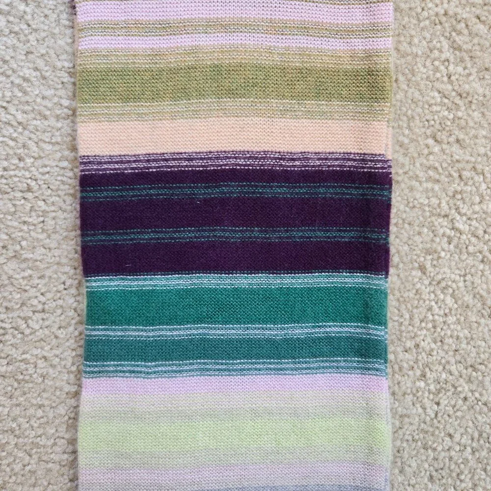 NWT Striped Cashmere Knit Scarf